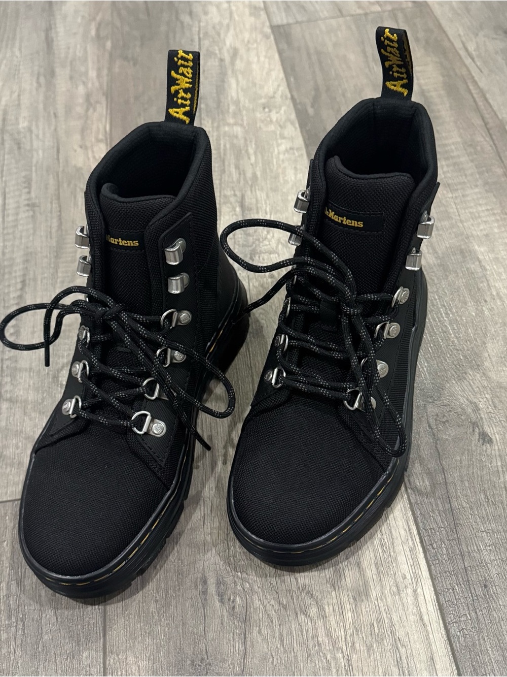 NEW Dr. Martens Black Canvas Lace-Up Hiker Boots EU37 - Picture 1 of 5